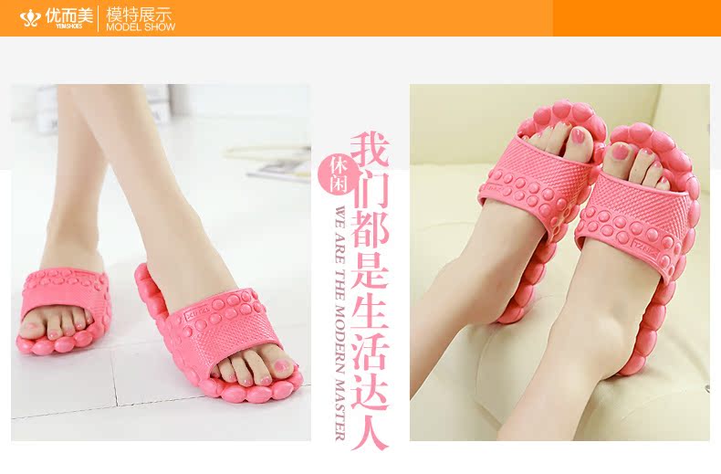 Cặp vợ chồng trong nhà dép nữ giày bong bóng của nam giới dép đi trong nhà dép nhựa giày một từ kéo nữ nền tảng massage giày