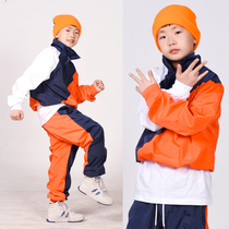 61 Performing Children Collision Color Sports Suit Bboy Hip Hop Signs Loose hiphop Street Dance Team Custom 047