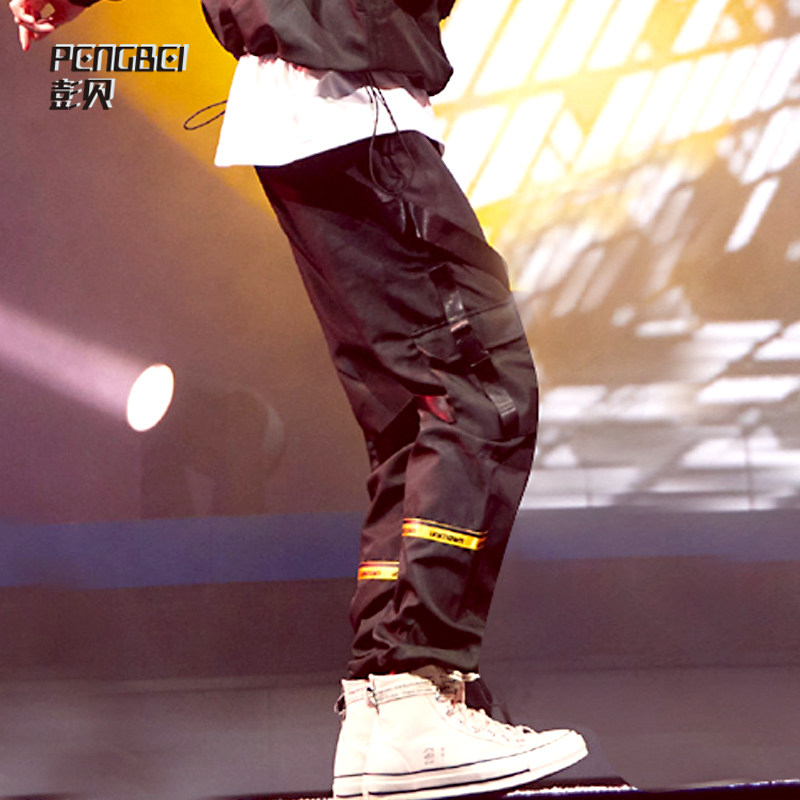 Autumn function punching pants workwear pants king one boasting and dancing the same style Strap Skateboard Pants Street Dance Team Custom 120