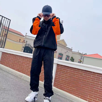 Summer Bboy Sports Suit Ice Silk Speed Dry Jacket Hip Hop Collision Color Loose Long Pants Street Dance Team Custom 236