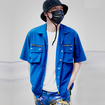 Zhang Yixingmings same casual shirt with multi-pocket functional tooling jacket skateboard hip-hop team custom 322
