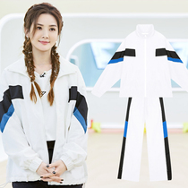 Riding the wind and waves sister sports suit hip-hop men and women with the same style couple jackets hip-hop team custom 302