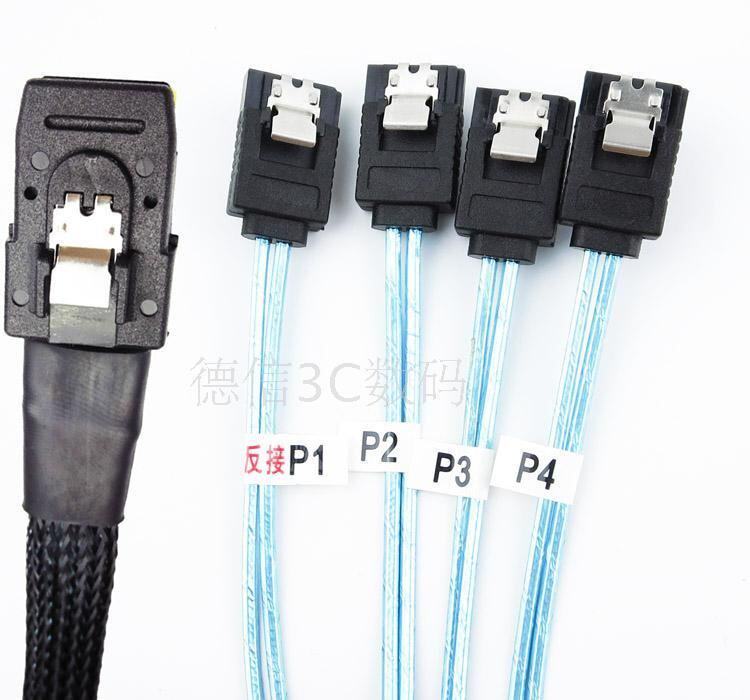 Server hard drive cage Mini SAS line motherboard SATA port to SFF 8087 backplane reverse reverse data cable