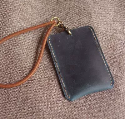 Кожаный чехол для проездного ручной работы, комплект, защитный чехол, картхолдер, воловья кожа, из натуральной кожи, простой и элегантный дизайн