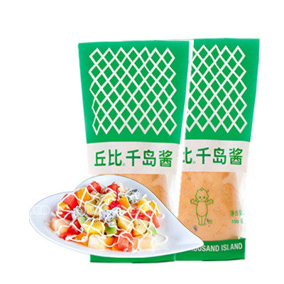 3 bottles Chubby Thousand Islands Jam Salad Dressing Sauce Bottled 150g Double lid flexible packaging Vegetable Fruit Salads