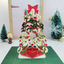  New products Japan purchase creative 3D three-dimensional Christmas greeting cards high-end bronzing gifts Christmas tree decoration card decoration
