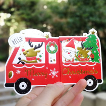 Taiwan creative Christmas greeting card decoration Christmas Eve gift Thank you blessing card surprise red pull cart