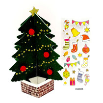 Creative three-dimensional Christmas greeting card decoration sticker Christmas Eve blessing thank card felt Christmas tree decoration card