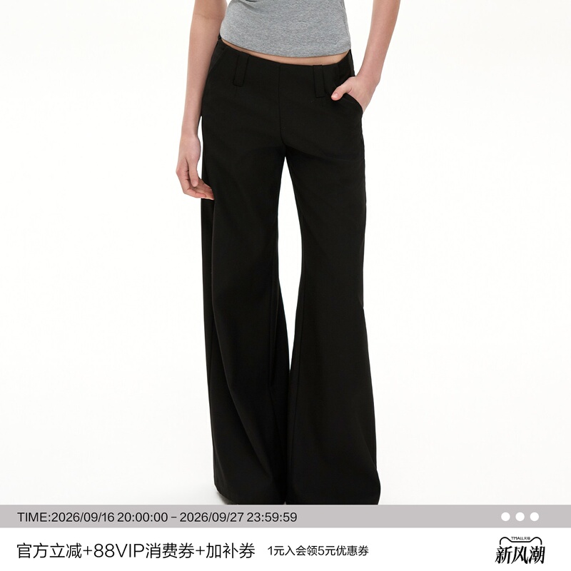 Heyabc Minimalist Style Black Suit Pants for Women, Versatile Drape Straight-Leg Casual Pants, High-End Loose Wide-Leg Pants Heyabc Minimalist Style Black Suit Pants for Women, Versatile Drape Straight-Leg Casual Pants, High-End Loose Wide-Leg Pants