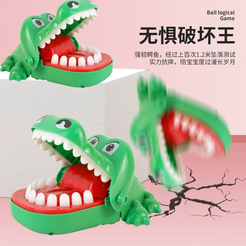 Shark, dinosaur from soft rubber, toy, bites finger, crocodile, anti-stress, family style