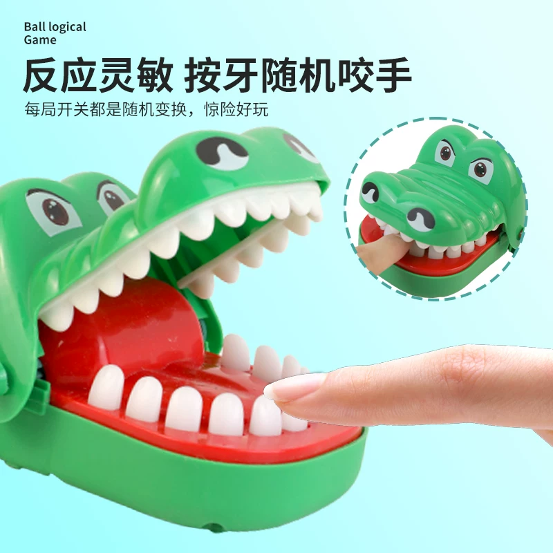 Shark, dinosaur from soft rubber, toy, bites finger, crocodile, anti-stress, family style