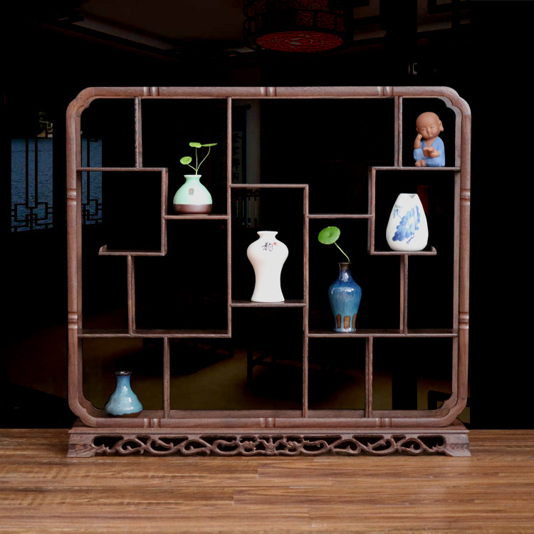 Chicken Wings Wood Small Bou Ancient Rack Solid Wood Red Wood Multi Treasure Cabinet Imitation Antique Chinese Teapot Show Rack Handicraft Swing Accessories