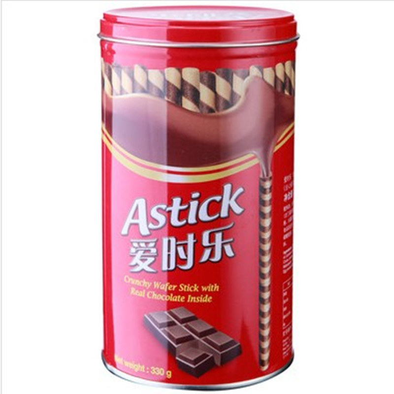【天猫超市】印尼进口爱时乐巧克力味威化卷心酥330g/罐