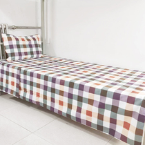 Pure cotton three-piece student dormitory bedding set for middle and high school students with single quilt quilt cover sheet color back grid