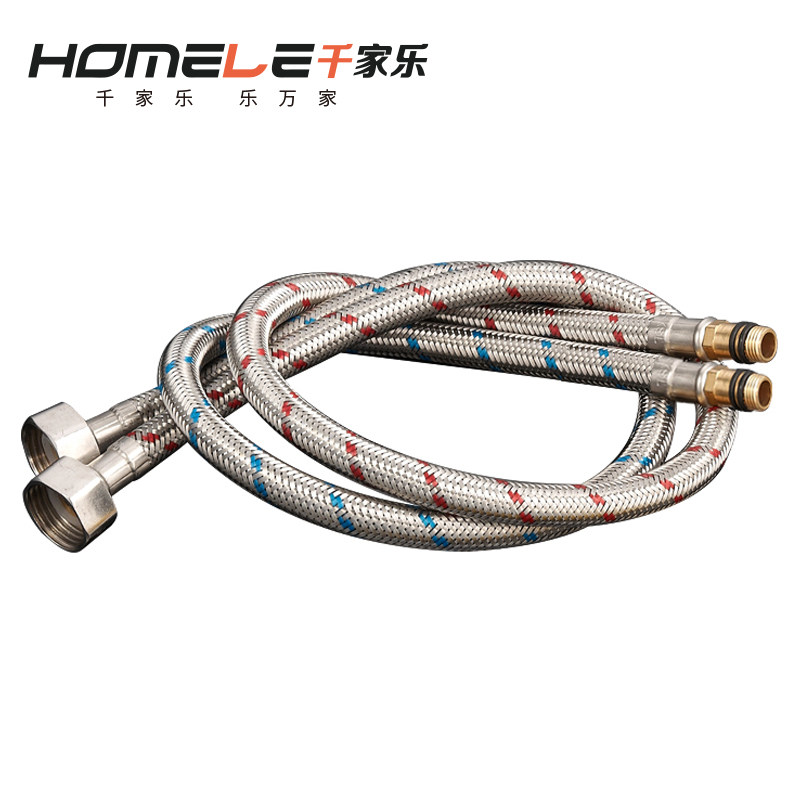 Stainless steel metal pipe soft connecting pipe inlet pipe household with joint hot and cold water faucet extension pipe