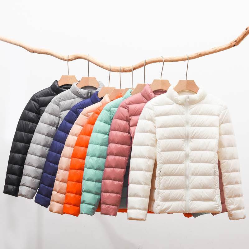 Lightweight down Jacket for Women 2022 New Style Women's Hooded Stand Collar Lightweight Slim Thin Short Large Size Autumn and Winter Coat