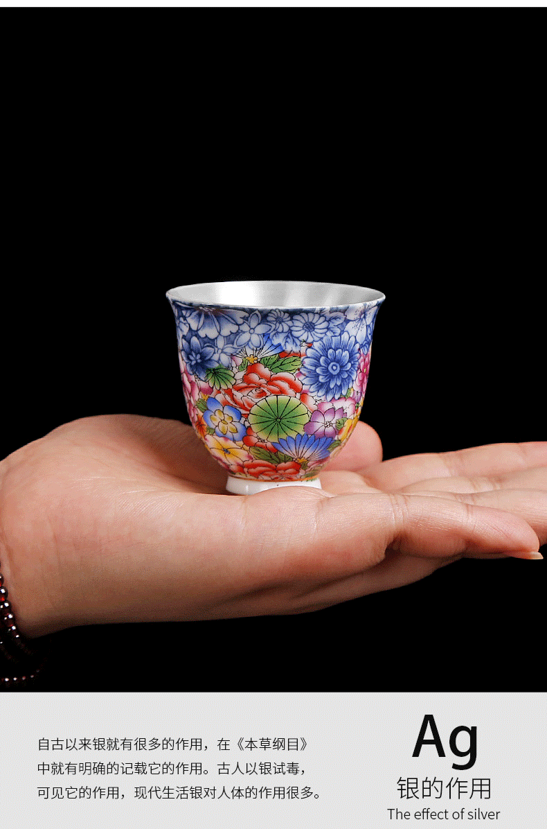 By patterns silver colored enamel craft coppering. As silver cups single individual kunfu tea ceramic masters cup single CPU