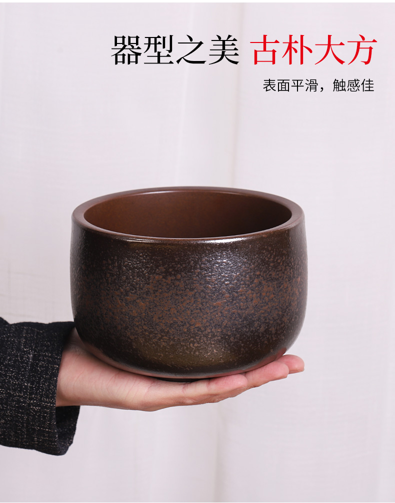 Tea to wash large Japanese zen water jar coarse TaoFang wash cup vessels of household Tea accessories in hot waste water bucket