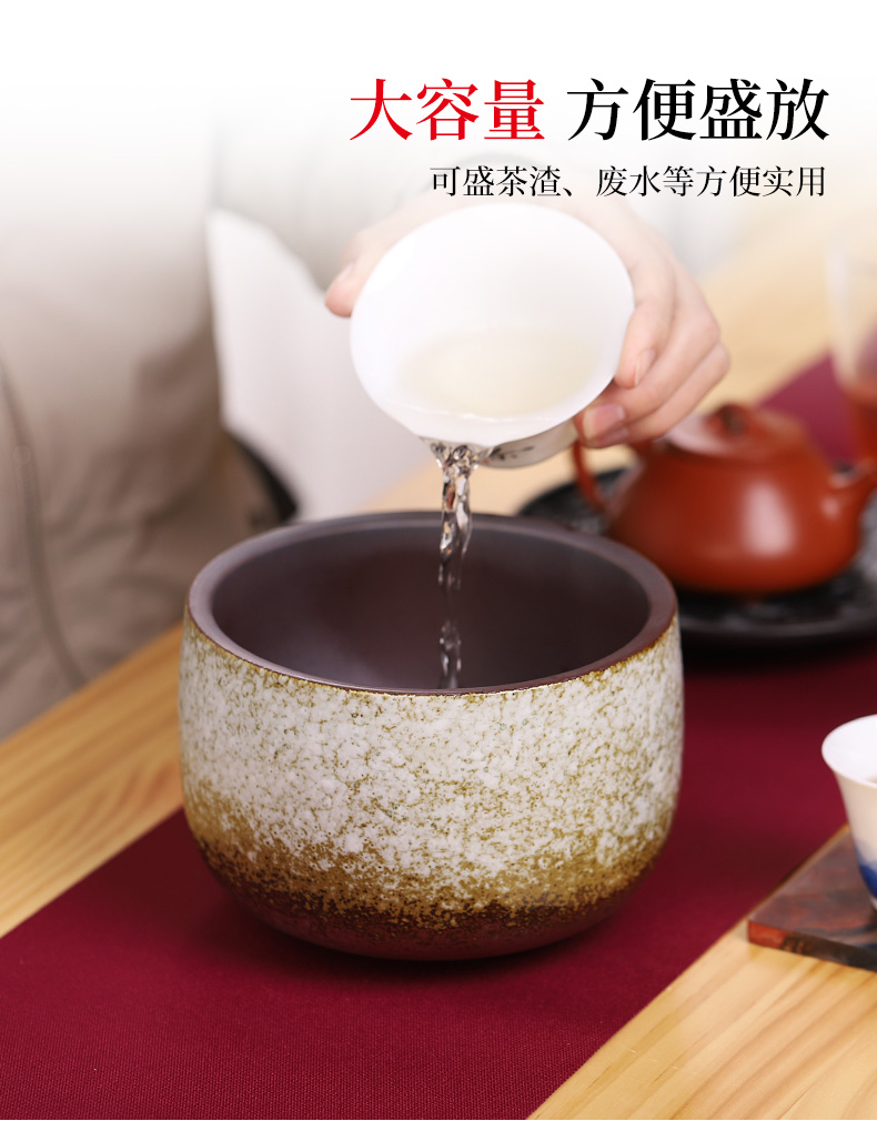 Tea to wash large Japanese zen water jar coarse TaoFang wash cup vessels of household Tea accessories in hot waste water bucket