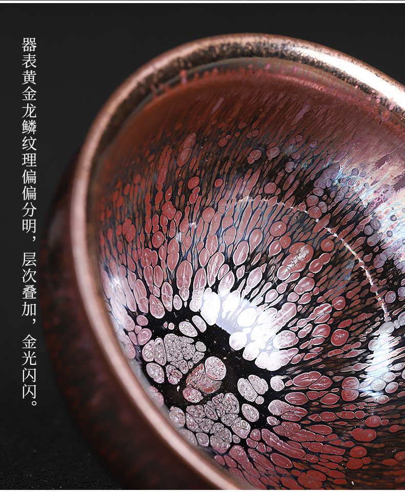 Jianyang ores oil droplets built partridge spot lamp cup fujian up tire iron master cup six color cup suit Chinese gift box