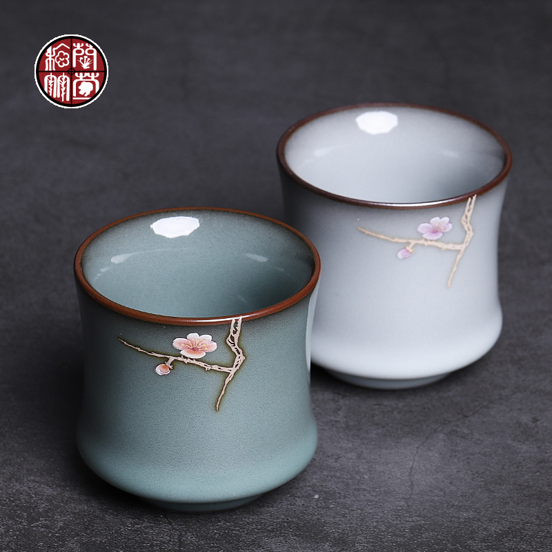 The Master cup single open piece of kung fu tea tea is the glass ceramic sample tea cup up with special iron tea light cup single flat