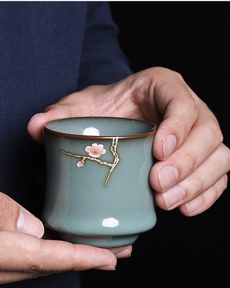 The Master cup single open piece of kung fu tea tea is the glass ceramic sample tea cup up with special iron tea light cup single flat