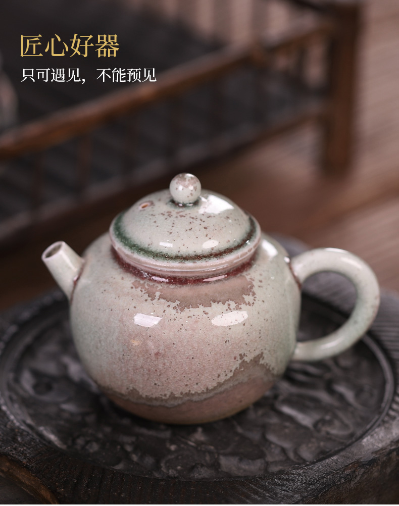 Ceramic masters who the plant ash little teapot one kung fu tea set single pot cracked by hand can have tea