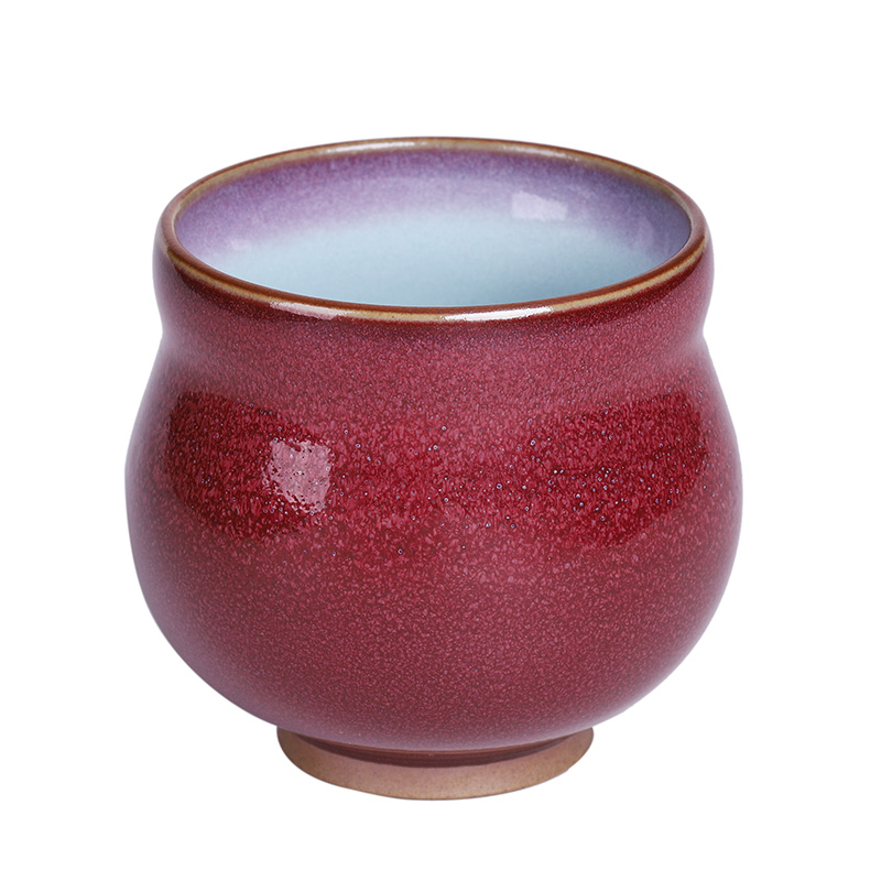Jun porcelain up of new Chinese style kung fu tea cup of pure checking ceramic tea set master cup single bowl sample tea cup