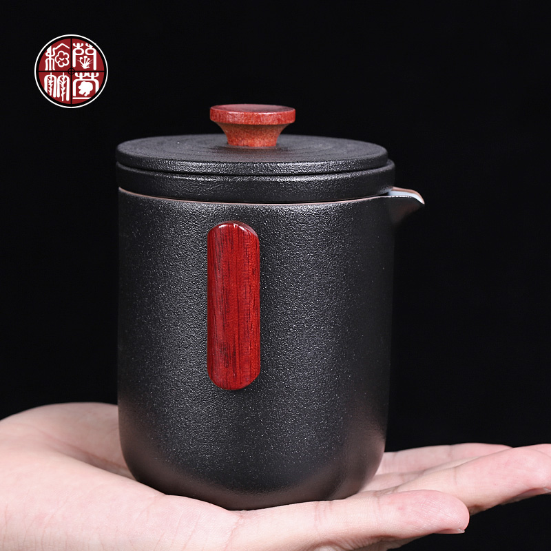 Is suing tea set suit portable car contracted coarse now kung fu tea set four cups of tea pot separation ceramic travel