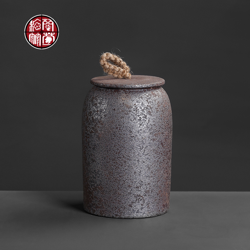 Rust glaze porcelain jars caddy fixings creative sealing straight column type restoring ancient ways 5 coarse pottery storage tank receives