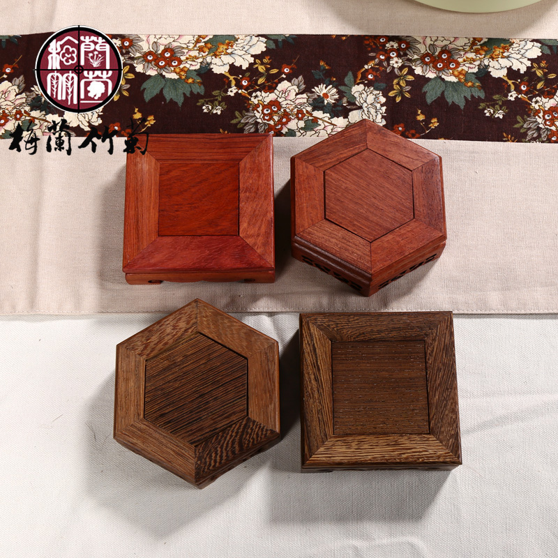 Office kung fu tea tea taking creative parts real flower pear chicken wings wood pot bearing the teapot base pot pad