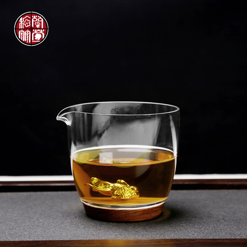 Fair more heat resistant high temperature glass tea cup tea points and tea cup rosewood base sea kung fu tea set