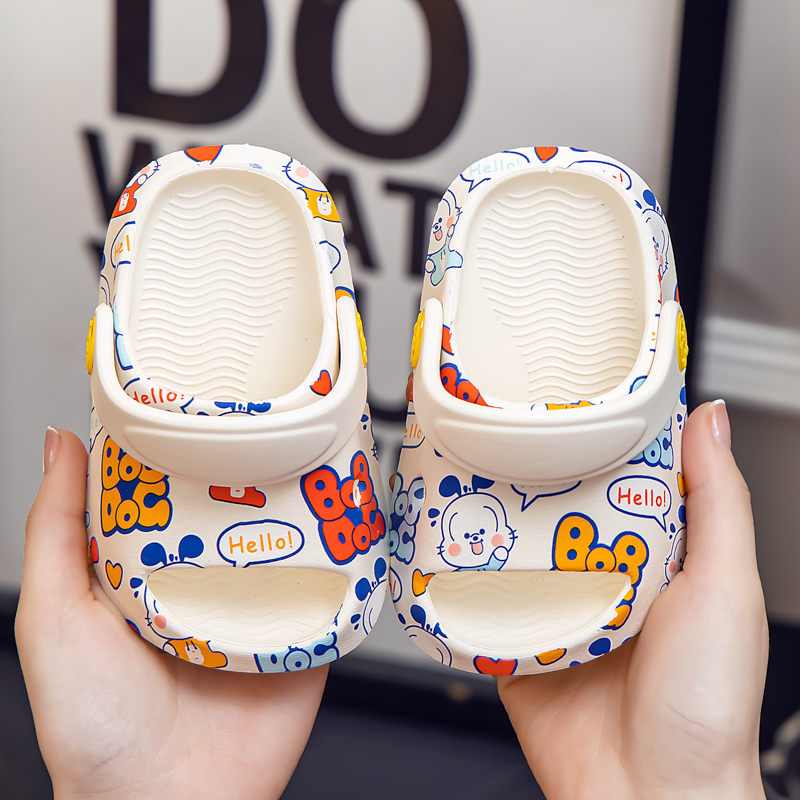 Babu Dou Baby Sandals Summer Kidsren's Clogs Toddlers One and a Half Years Old Home Kidsren Boys Girls Kidsren