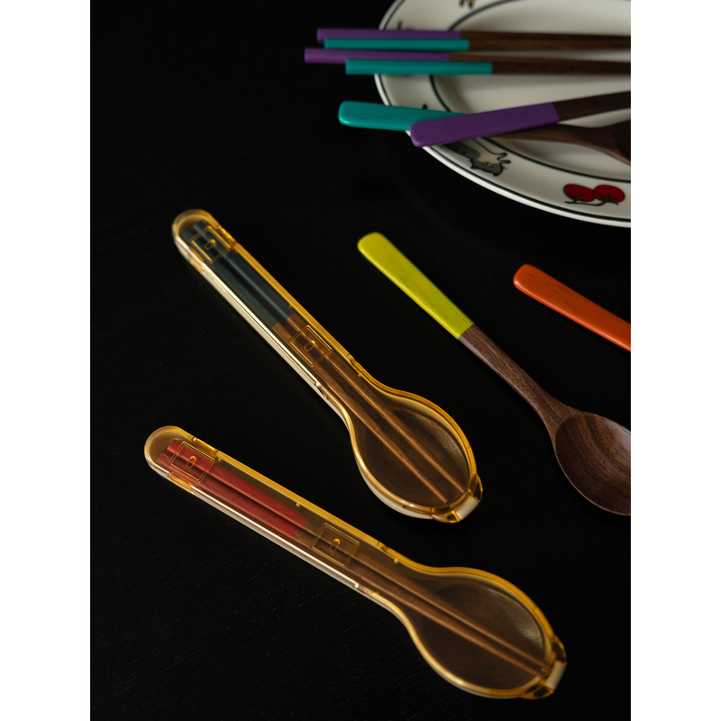 Bancun Japanese-Style Original Black Peach Wood Portable Cutlery Set (Spoon and Chopsticks) for Personal Use, High-Value Case for Travel Bancun Japanese-Style Original Black Peach Wood Portable Cutlery Set (Spoon and Chopsticks) for Personal Use, High-Value Case for Travel