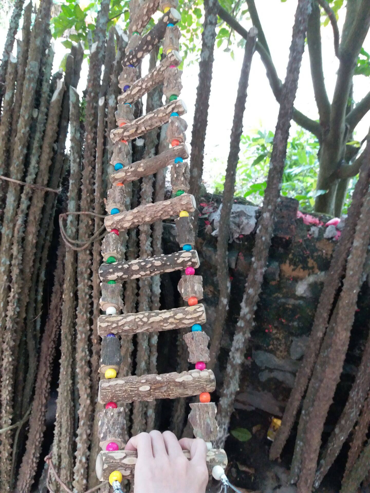 Natural pepper wood large and medium-sized parrot supplies climbing ladder chewing toys parrot toy supplies