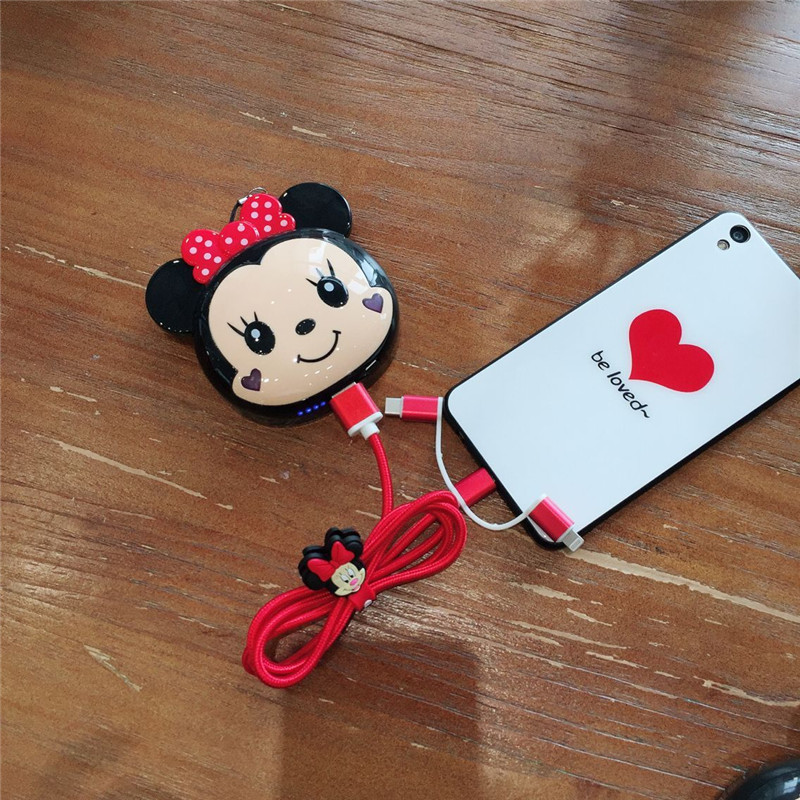 20000 mAh Mickey dễ thương sạc kho báu di động phim hoạt hình nhỏ gọn điện thoại di động Samsung Apple Universal - Ngân hàng điện thoại di động sac du phong