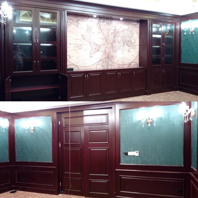 Solid Wood Baking Varnish Care Wall 5 TV Background Wall Baking Varnish Background Wall Logo Wall Top Line Waist Line