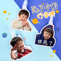 Soup a round luggage tag custom acrylic travel card boarding card cartoon cute creative big head photo customized