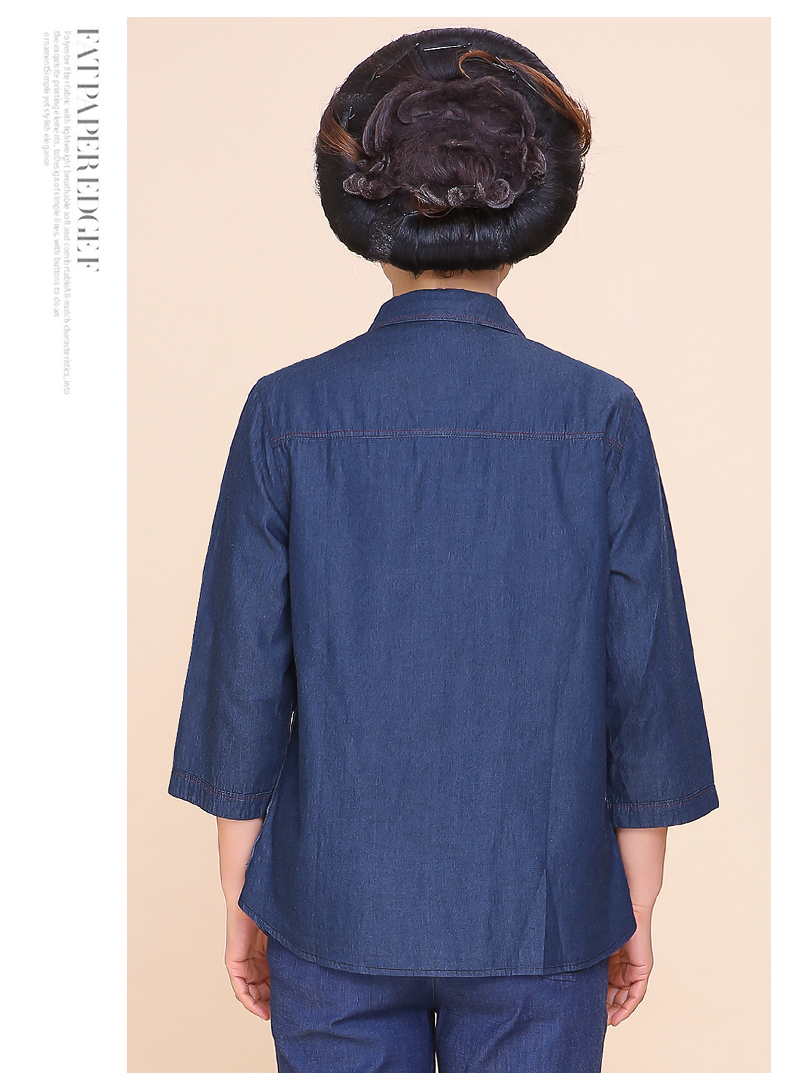 Áo sơ mi trung niên, cowgirls, cotton mẹ, quần áo mùa hè, quần áo cũ, mùa hè, kích thước lớn, bà, áo khoác mỏng - Quần áo của mẹ mẫu áo kiểu trung niên