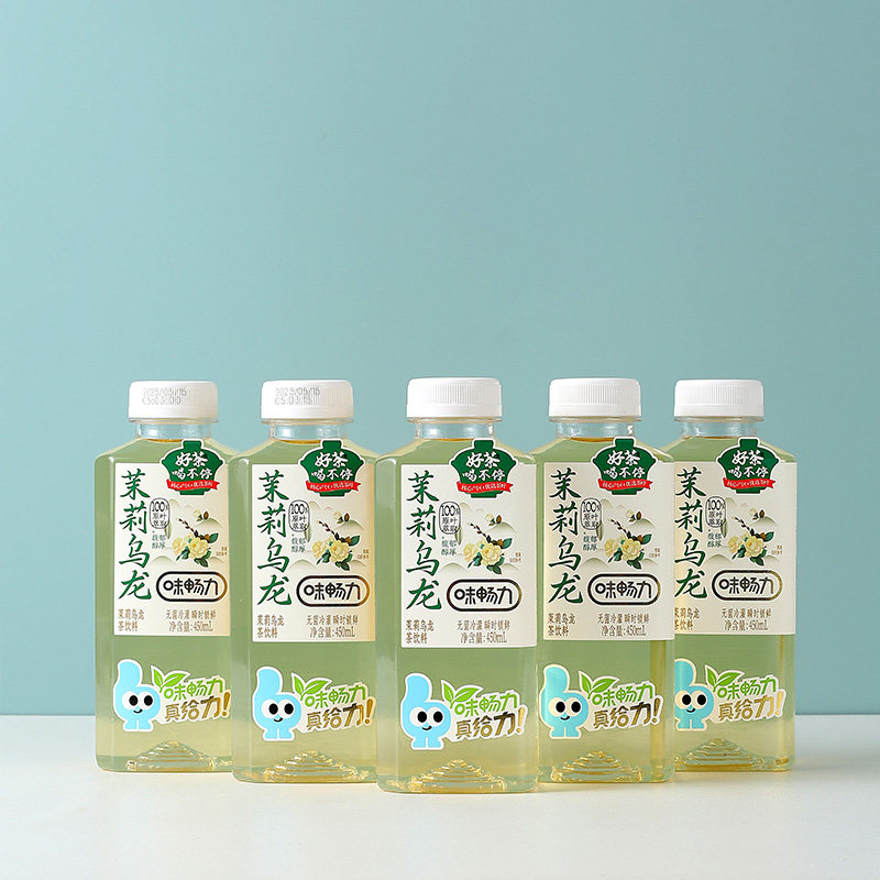 Weichangli Sugar-Free Tea Drink Jasmine Longjing Oolong Pu'Er Tea 450ml*15 Bottles Whole Box 0 Sugar 0 Fat 0 Calories