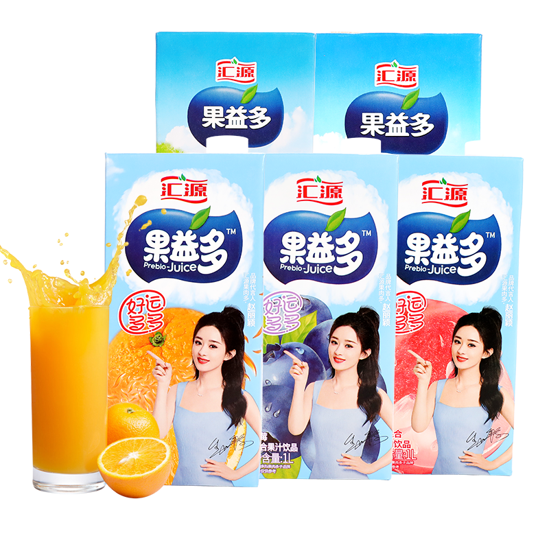 汇源果益多果汁草莓蓝莓桃汁饮料1L*12盒整箱：开启夏日清凉，解渴又解馋的秘密武器！