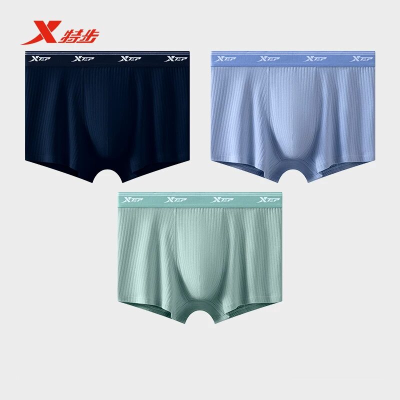特步男士内裤男款纯棉2026新款透气抗菌青少年男生大码四角短裤头