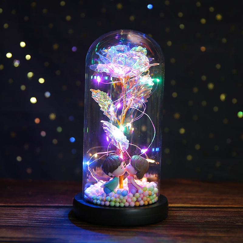 2023 Luminous Glass Dome Preserved Rose Valentine's Day Gift for Boyfriend/Girlfriend Confession Proposal Scene 520 Display 2023 Luminous Glass Dome Preserved Rose Valentine's Day Gift for Boyfriend/Girlfriend Confession Proposal Scene 520 Display