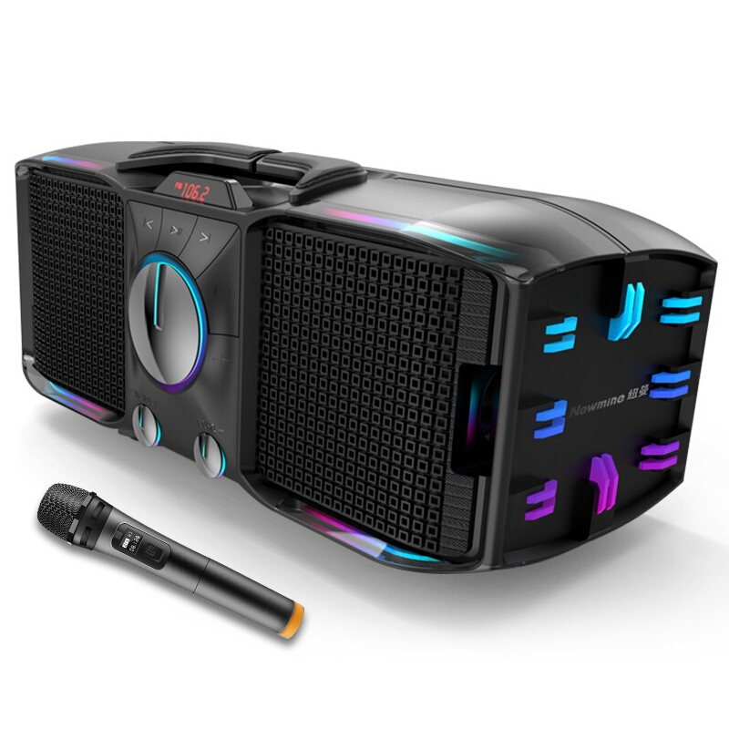 Newman C1 Bluetooth speaker dazzling 5D low sound cannons outdoor handheld square dance sound TV Home KTV