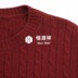 Hengyuanxiang nam xoắn tinh khiết cashmere áo len mùa thu và mùa đông vòng cổ màu rắn dài tay áo thun áo len nam áo len dày Áo len Cashmere