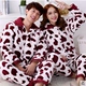 Mùa đông ba lớp dày pyjama đồ ngủ nam flannel cotton áo khoác cotton đôi cộng với bông dịch vụ nhà ấm áp phù hợp với phụ nữ bộ đồ the thao nữ hàng hiệu Cặp đôi