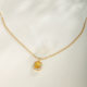 Colorful gem inlaid zircon square necklace copper sand gold light luxury fashion versatile European and American jewelry gift high-end jewelry