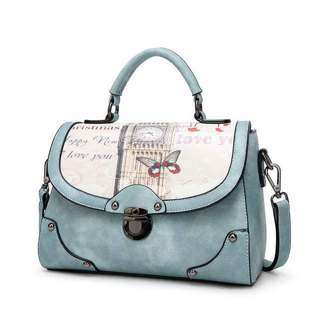 2024 New European Beauty Singer Fashion Handbag Butterfly Print Women Bag Temperament Shoulder Bag Crossbody Large Leather Bag