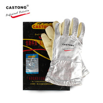 Carston High Temperature Gloves 500 Degree Aluminum Foil Heat Insulation Anti-scalding Flame Retardant Industrial Wear Resistance