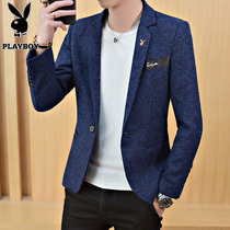  Playboy mens coat suit 2021 autumn Korean version of handsome casual youth suit single mens coat trend